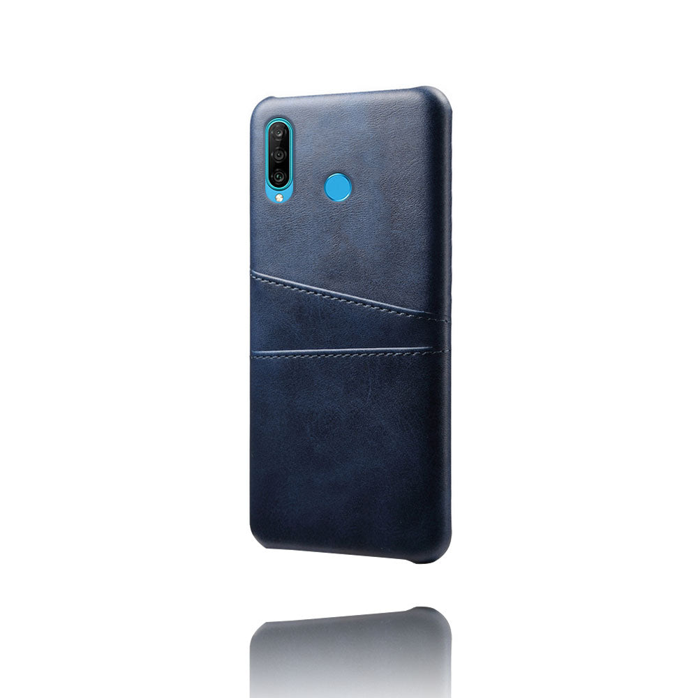 For Huawei P30 Lite / nova 4e PU Leather Coated PC Mobile Casing with Dual Card Slots