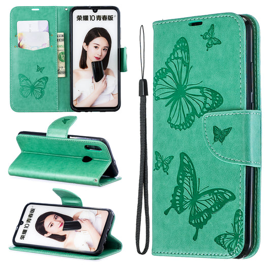 For Huawei P Smart (2019) / Honor 10 Lite PU Leather Imprint Butterflies Phone Case