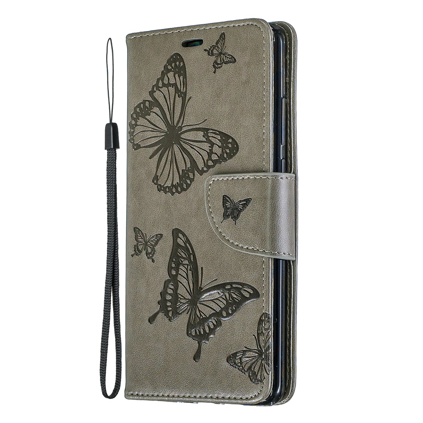 For Huawei P30 Pro PU Leather Imprint Butterflies Phone Case