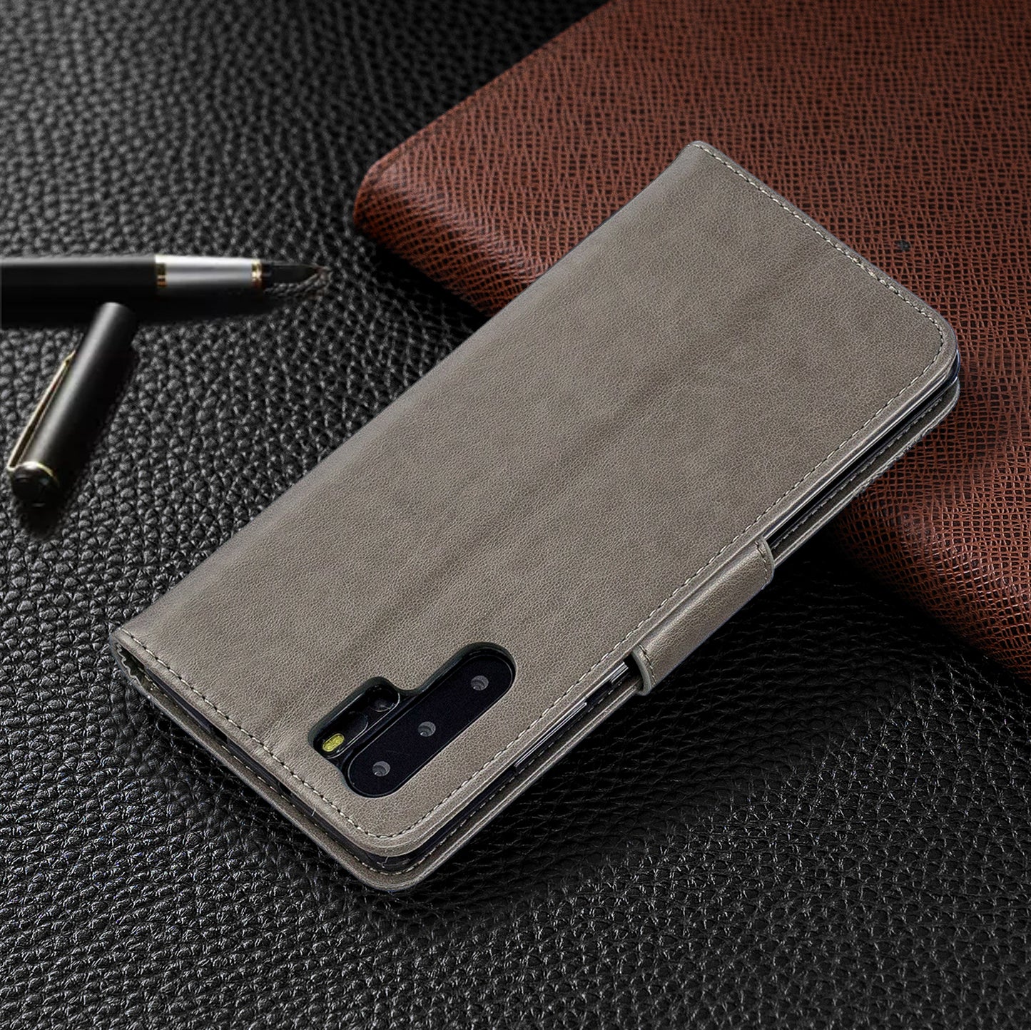 For Huawei P30 Pro PU Leather Imprint Butterflies Phone Case