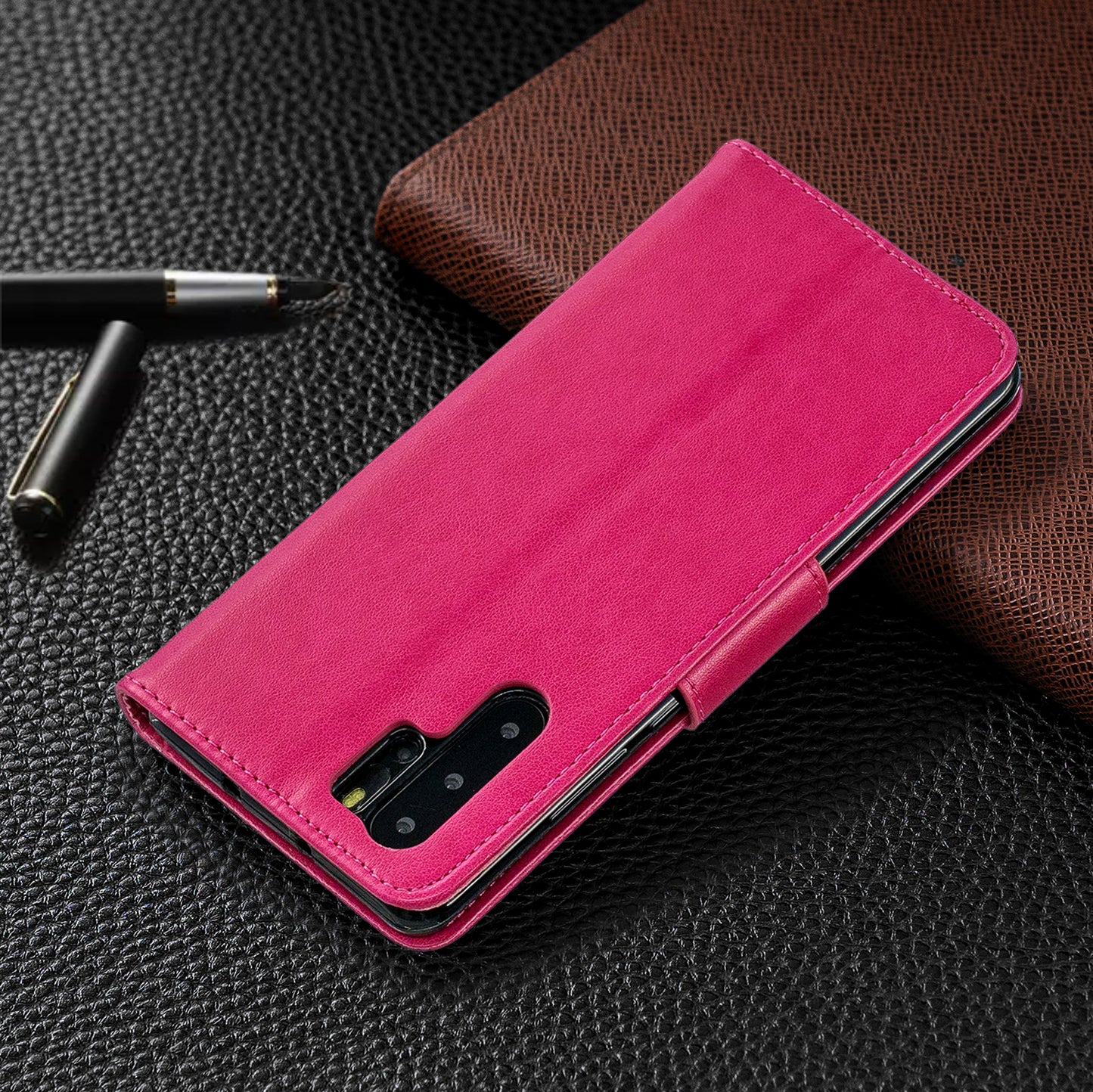 For Huawei P30 Pro PU Leather Imprint Butterflies Phone Case