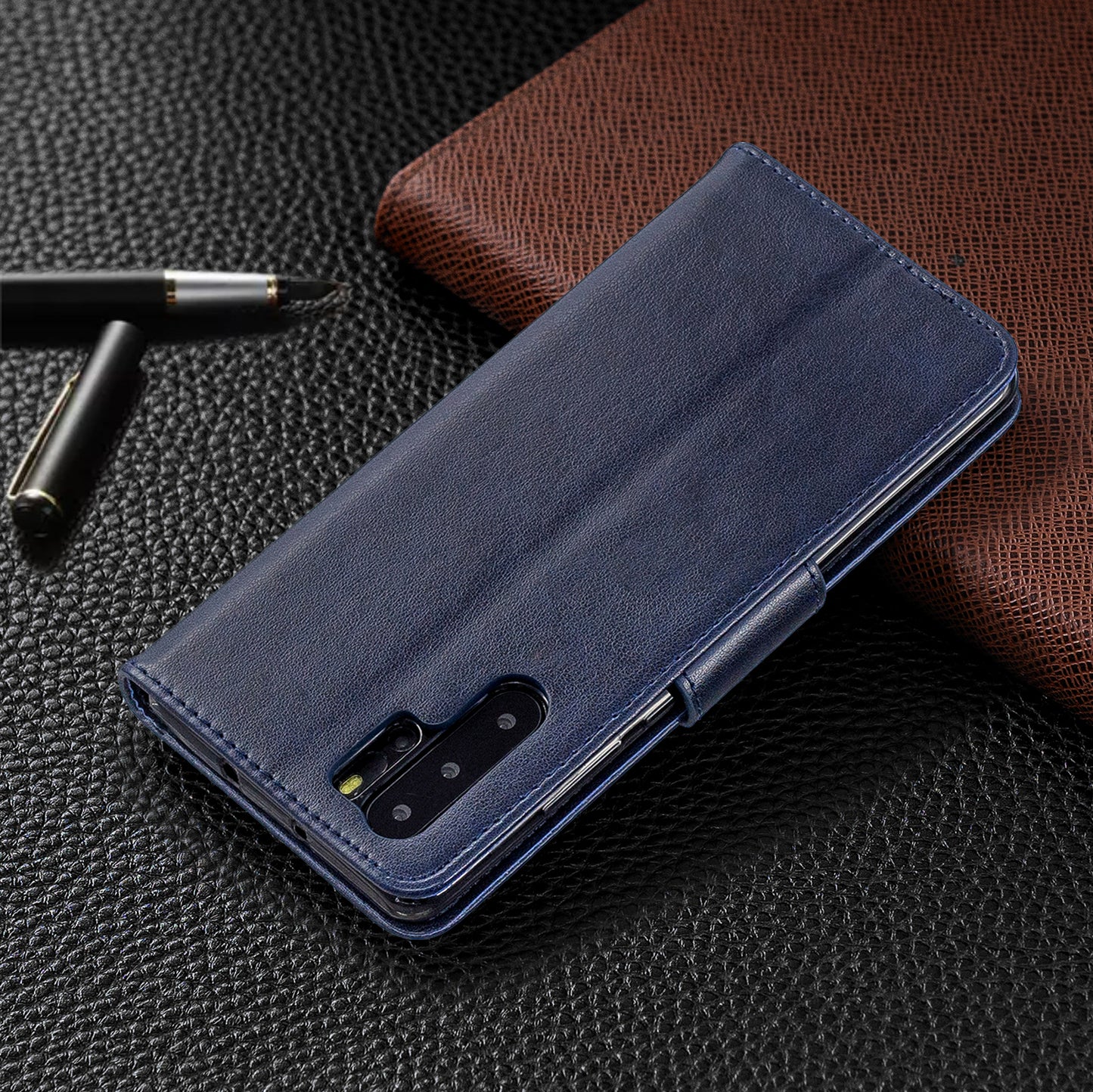 For Huawei P30 Pro PU Leather Imprint Butterflies Phone Case