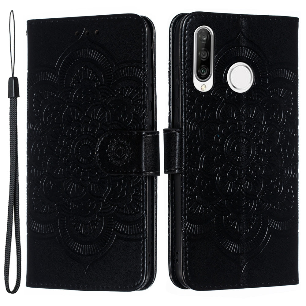 For Huawei P30 Lite/nova 4e/P30 lite New Edition Imprint Mandala Flower Phone Cover Case Leather Wallet