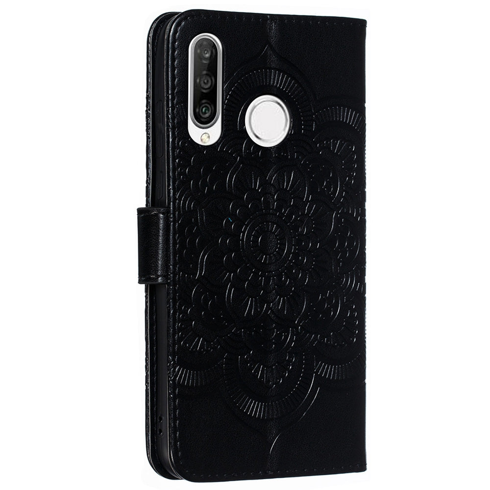 For Huawei P30 Lite/nova 4e/P30 lite New Edition Imprint Mandala Flower Phone Cover Case Leather Wallet