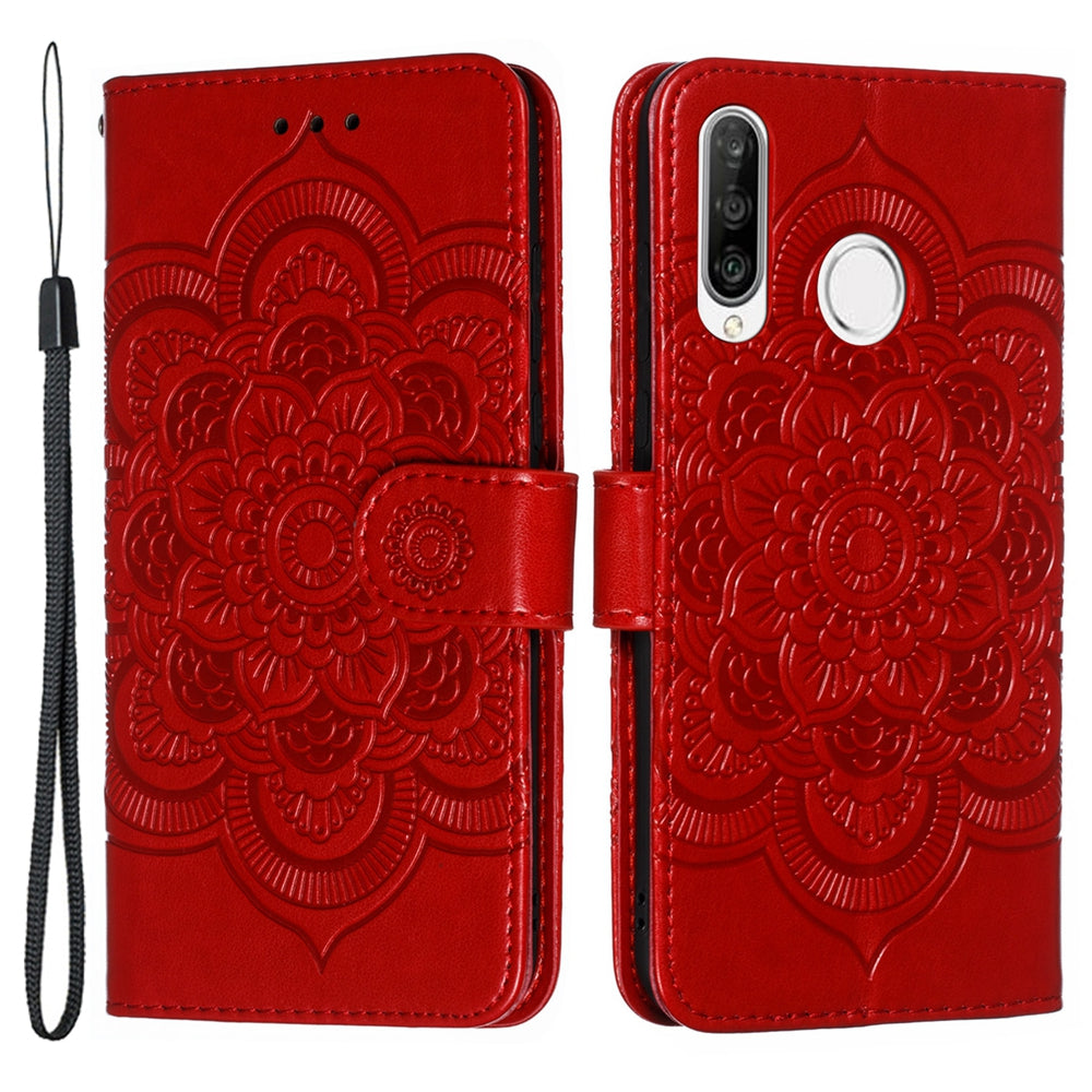 For Huawei P30 Lite/nova 4e/P30 lite New Edition Imprint Mandala Flower Phone Cover Case Leather Wallet