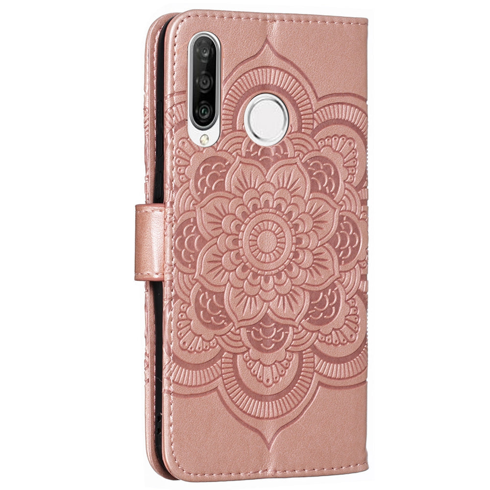 For Huawei P30 Lite/nova 4e/P30 lite New Edition Imprint Mandala Flower Phone Cover Case Leather Wallet