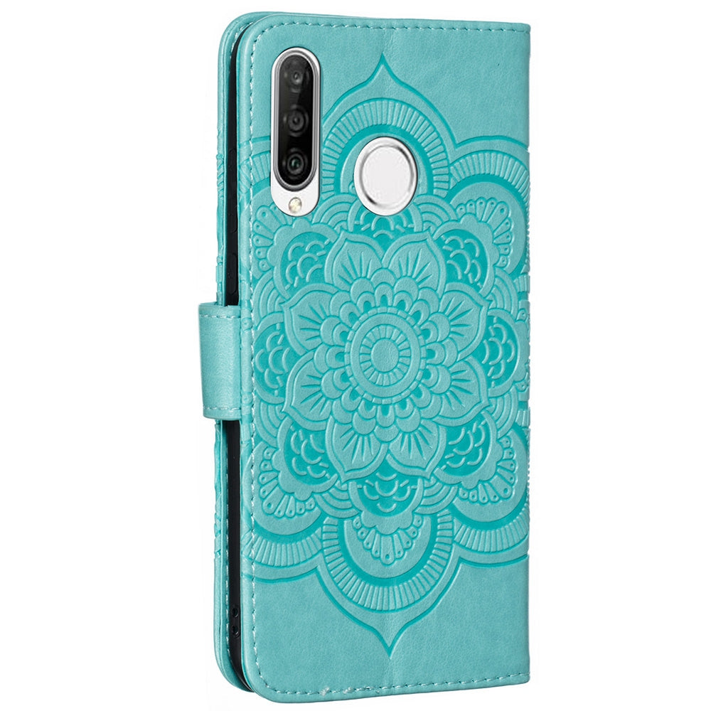 For Huawei P30 Lite/nova 4e/P30 lite New Edition Imprint Mandala Flower Phone Cover Case Leather Wallet