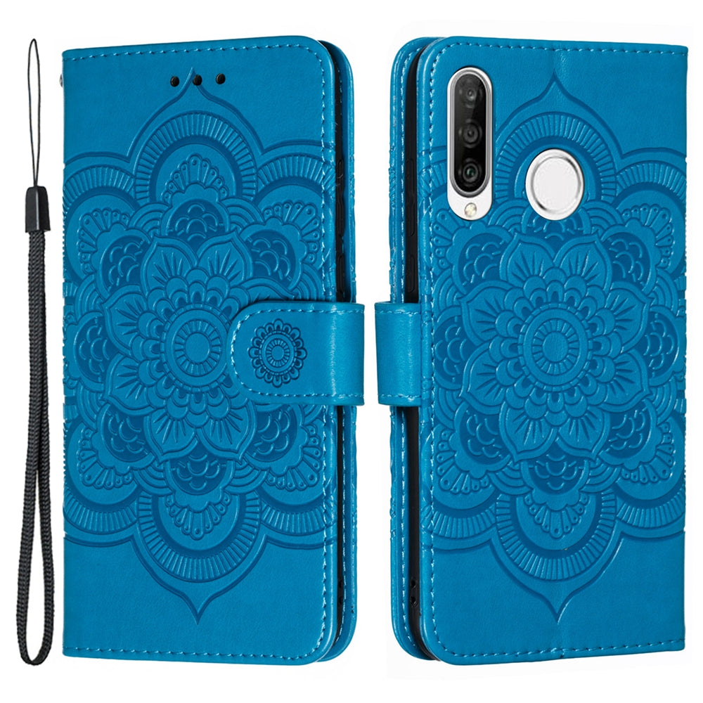 For Huawei P30 Lite/nova 4e/P30 lite New Edition Imprint Mandala Flower Phone Cover Case Leather Wallet
