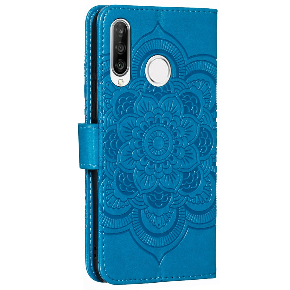 For Huawei P30 Lite/nova 4e/P30 lite New Edition Imprint Mandala Flower Phone Cover Case Leather Wallet