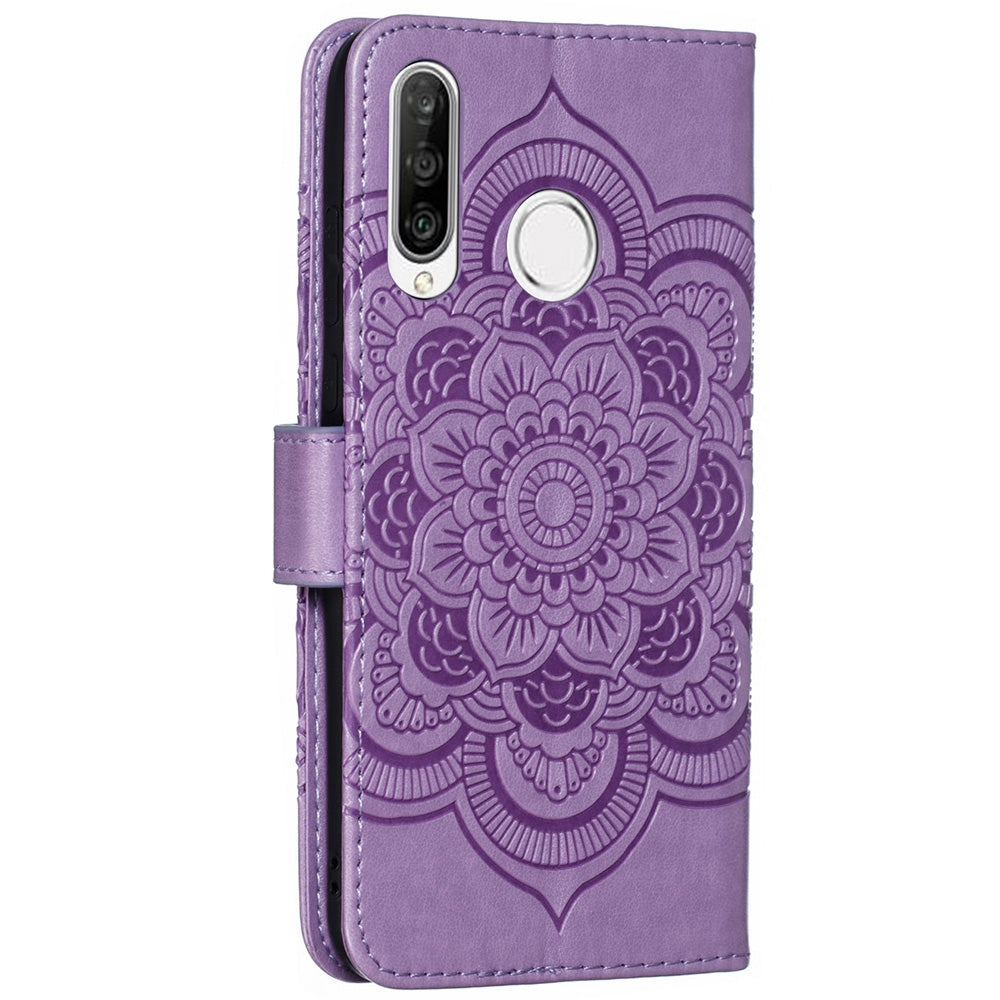For Huawei P30 Lite/nova 4e/P30 lite New Edition Imprint Mandala Flower Phone Cover Case Leather Wallet