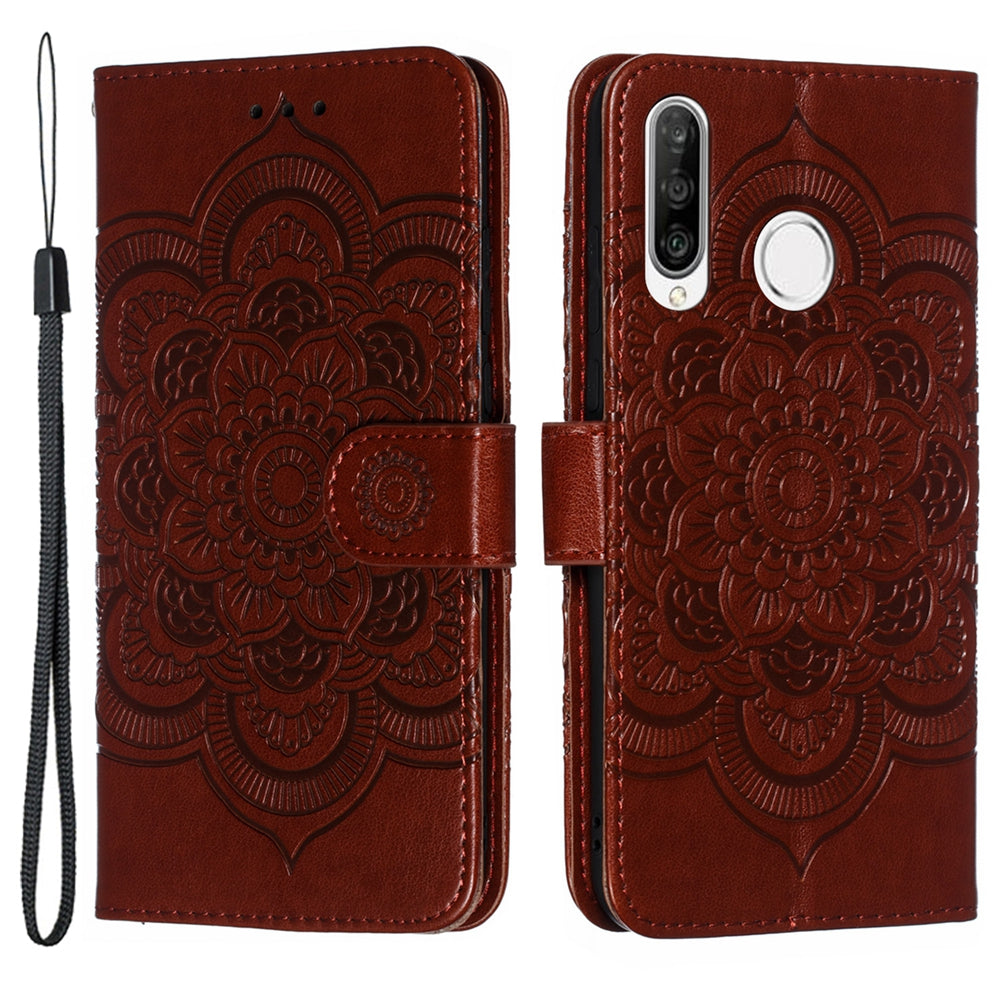 For Huawei P30 Lite/nova 4e/P30 lite New Edition Imprint Mandala Flower Phone Cover Case Leather Wallet