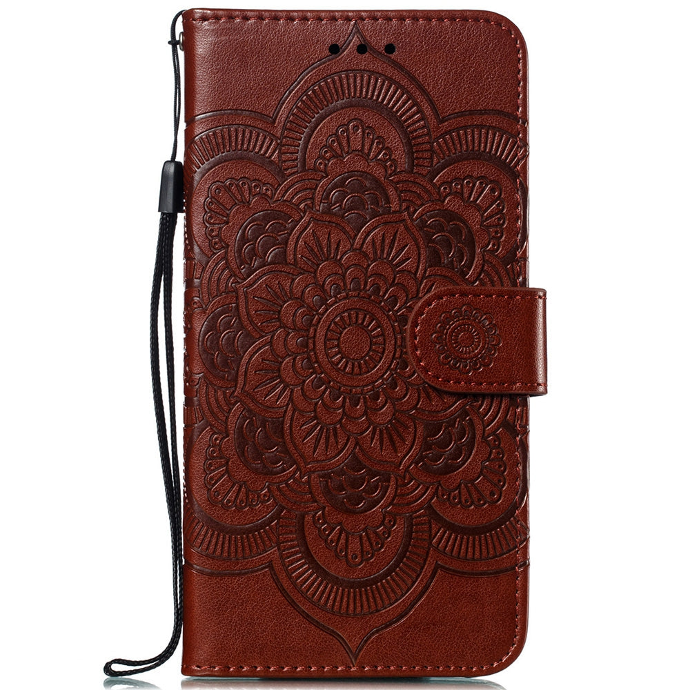 For Huawei P30 Lite/nova 4e/P30 lite New Edition Imprint Mandala Flower Phone Cover Case Leather Wallet