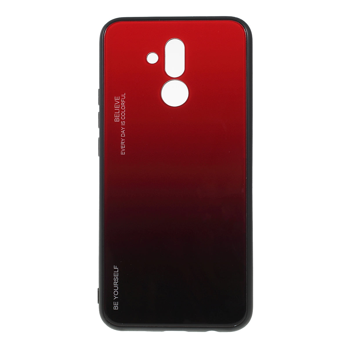 For Huawei Mate 20 Lite Gradient Color Glass + PC + TPU Hybrid Case