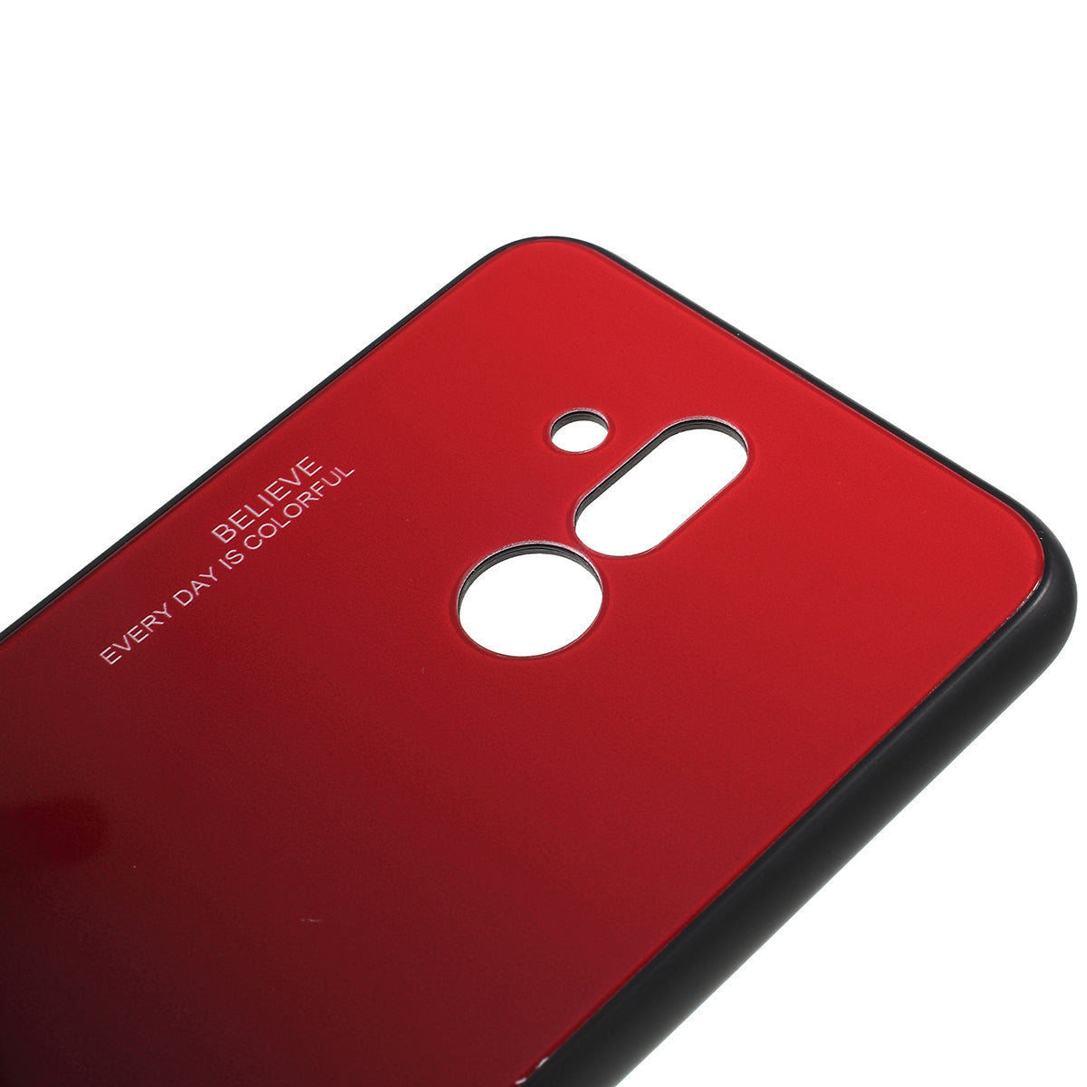 For Huawei Mate 20 Lite Gradient Color Glass + PC + TPU Hybrid Case