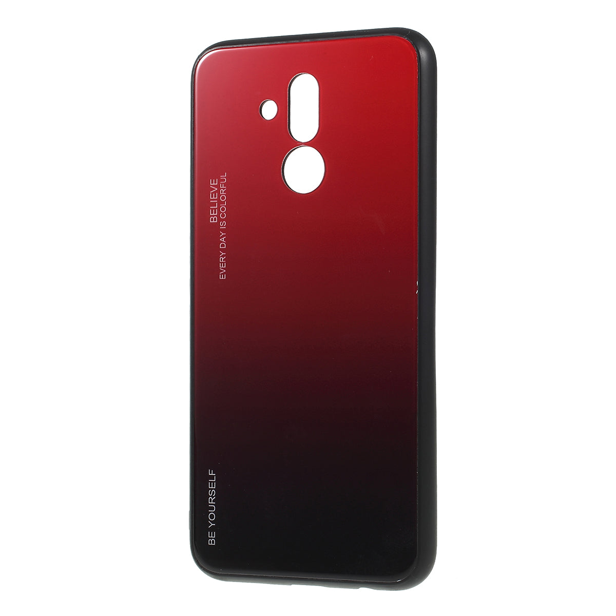 For Huawei Mate 20 Lite Gradient Color Glass + PC + TPU Hybrid Case