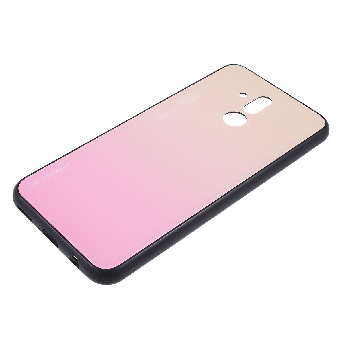 For Huawei Mate 20 Lite Gradient Color Glass + PC + TPU Hybrid Case