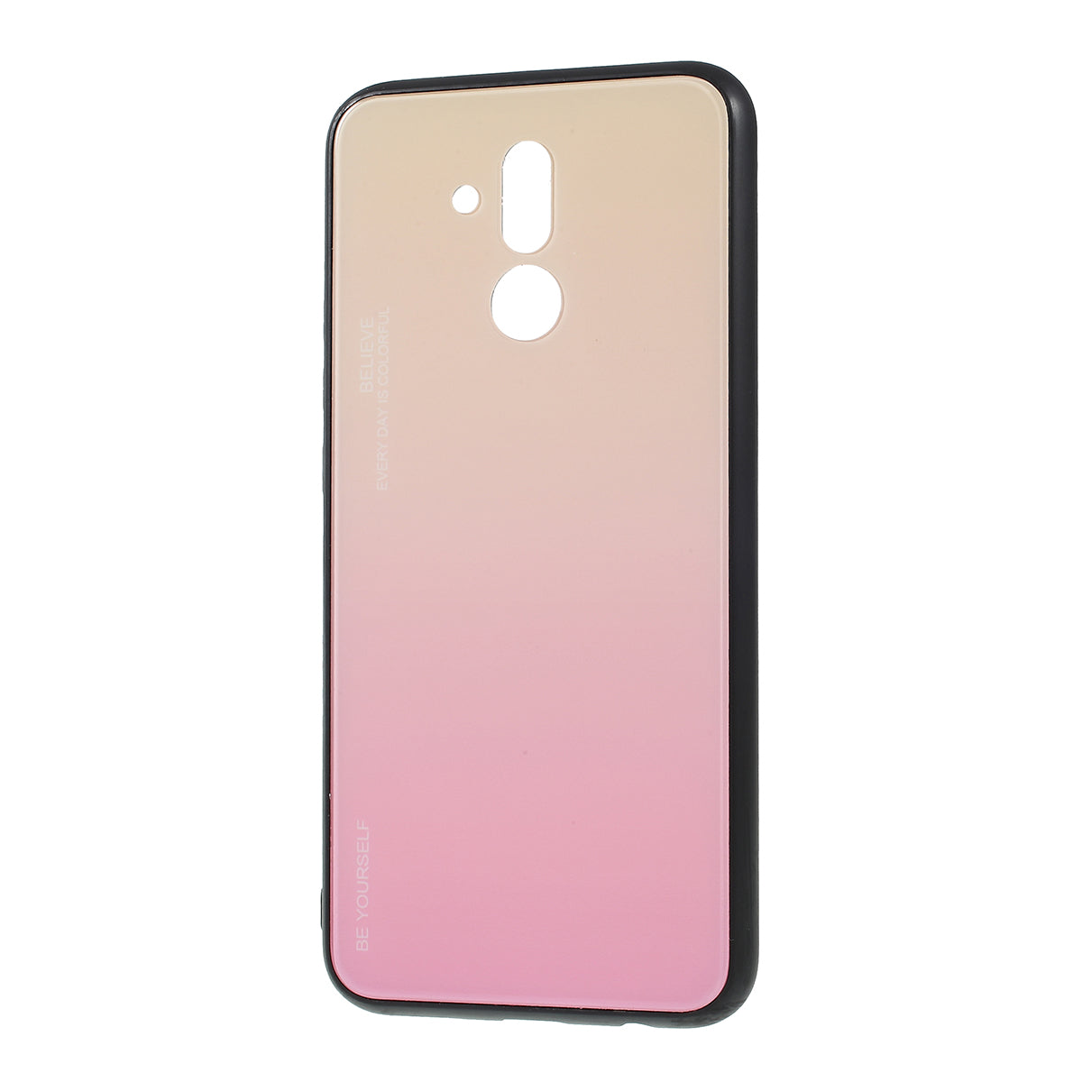 For Huawei Mate 20 Lite Gradient Color Glass + PC + TPU Hybrid Case