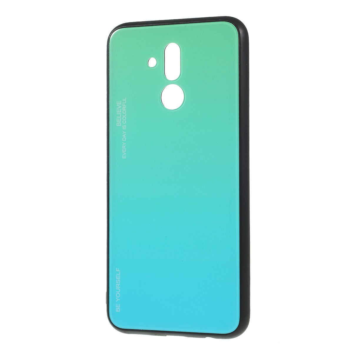 For Huawei Mate 20 Lite Gradient Color Glass + PC + TPU Hybrid Case