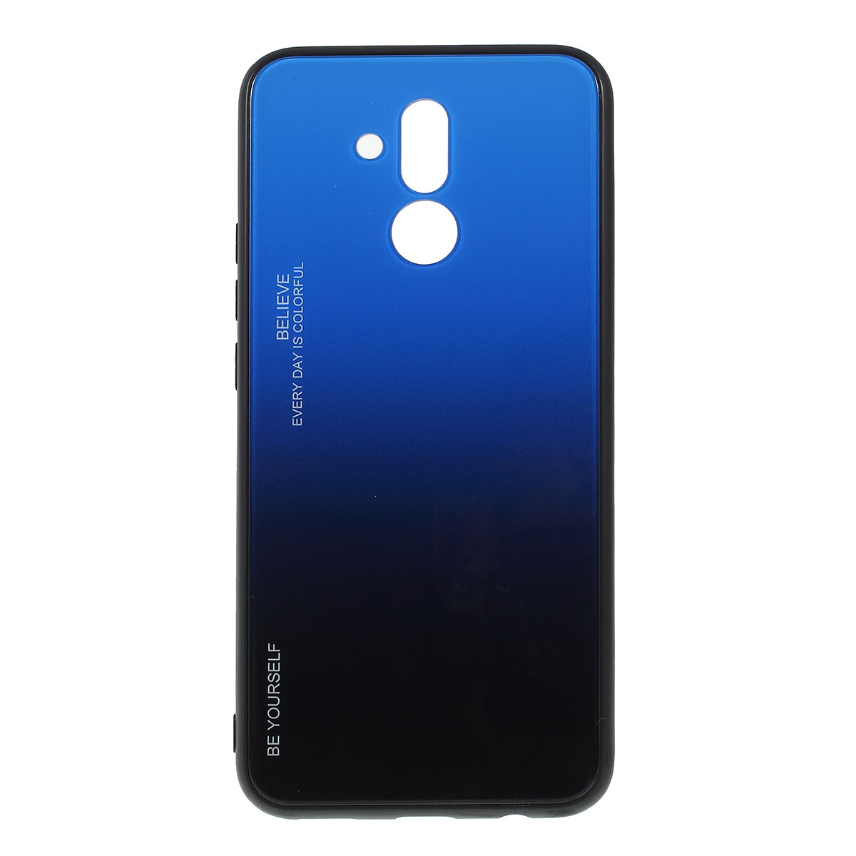 For Huawei Mate 20 Lite Gradient Color Glass + PC + TPU Hybrid Case