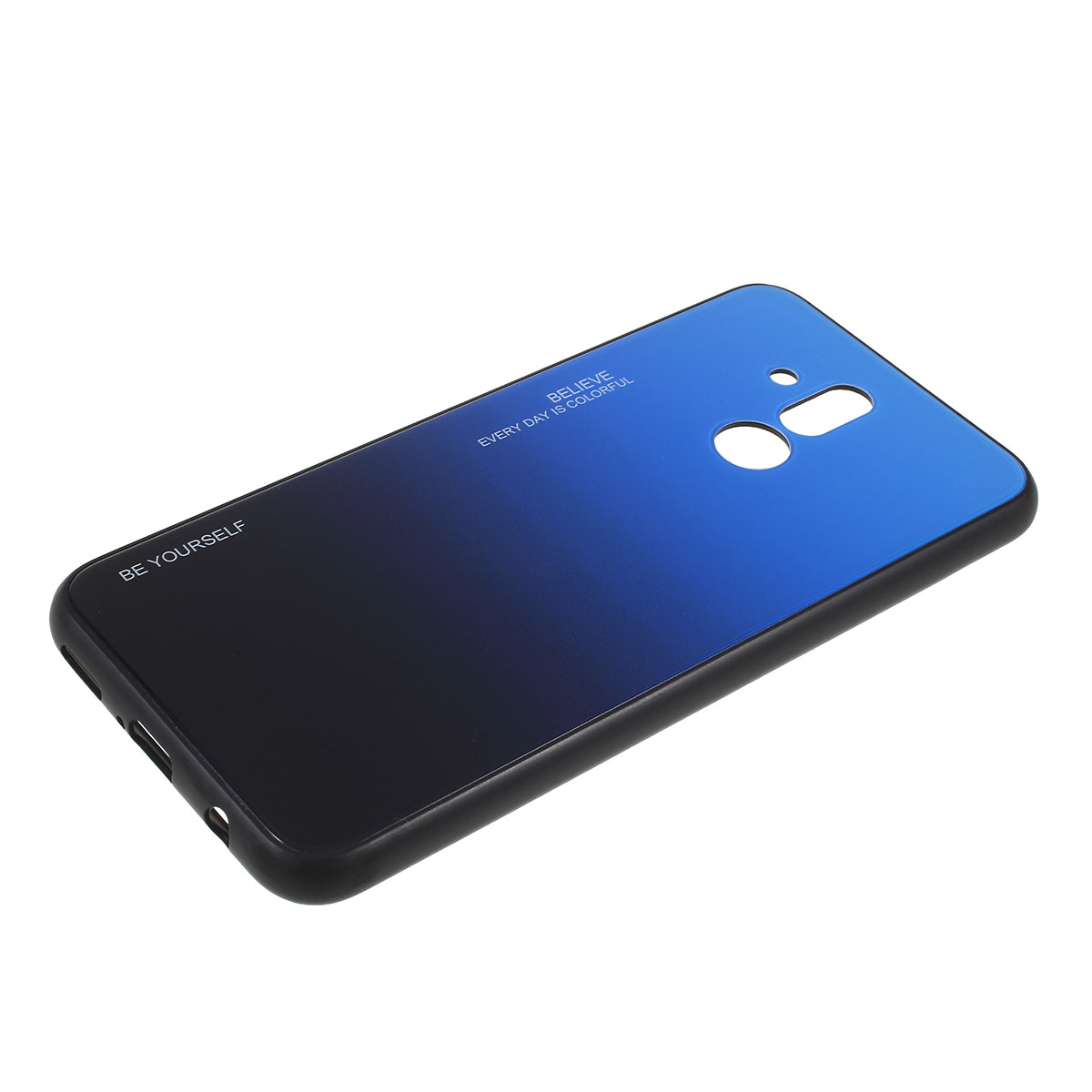 For Huawei Mate 20 Lite Gradient Color Glass + PC + TPU Hybrid Case