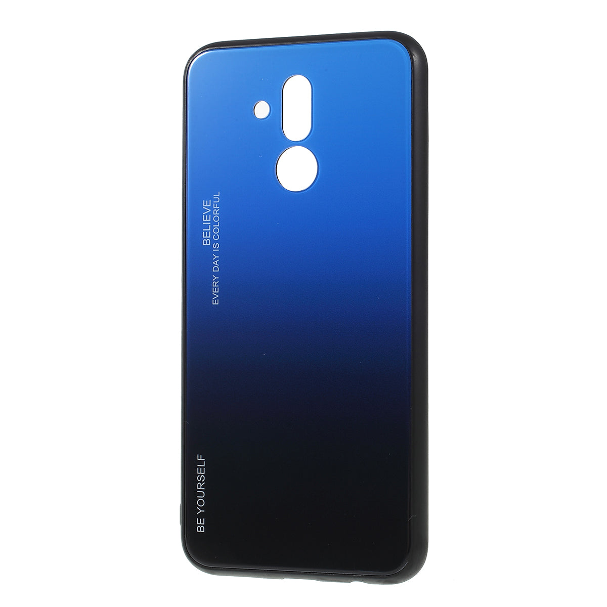 For Huawei Mate 20 Lite Gradient Color Glass + PC + TPU Hybrid Case
