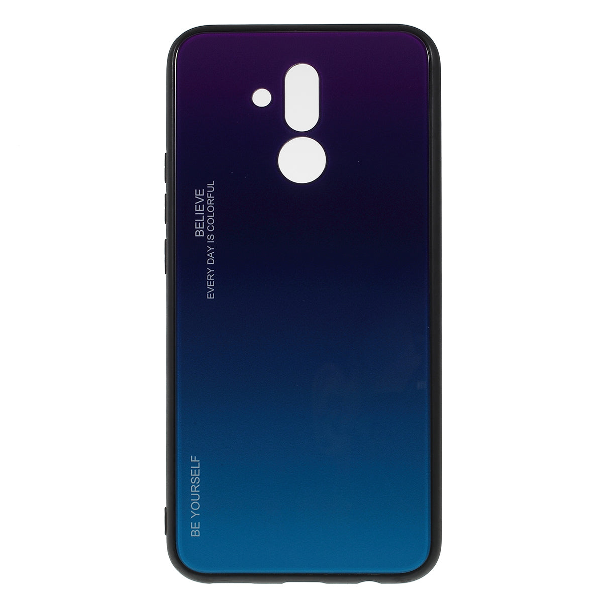 For Huawei Mate 20 Lite Gradient Color Glass + PC + TPU Hybrid Case
