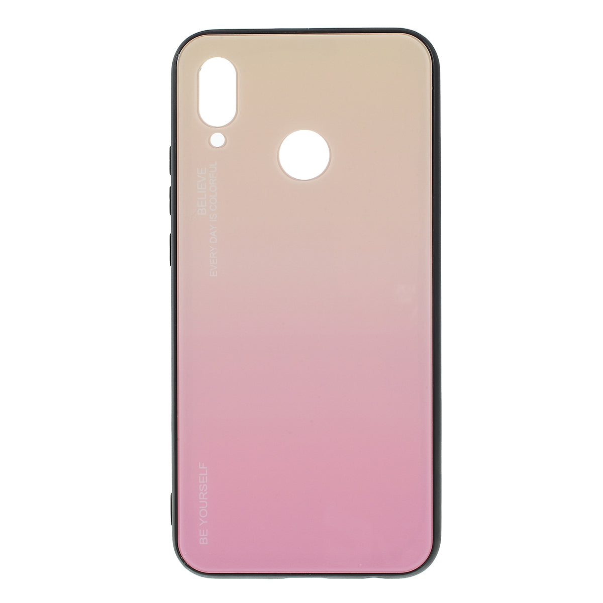 For Huawei P20 Lite / Nova 3e Gradient Color Glass + PC + TPU Hybrid Case