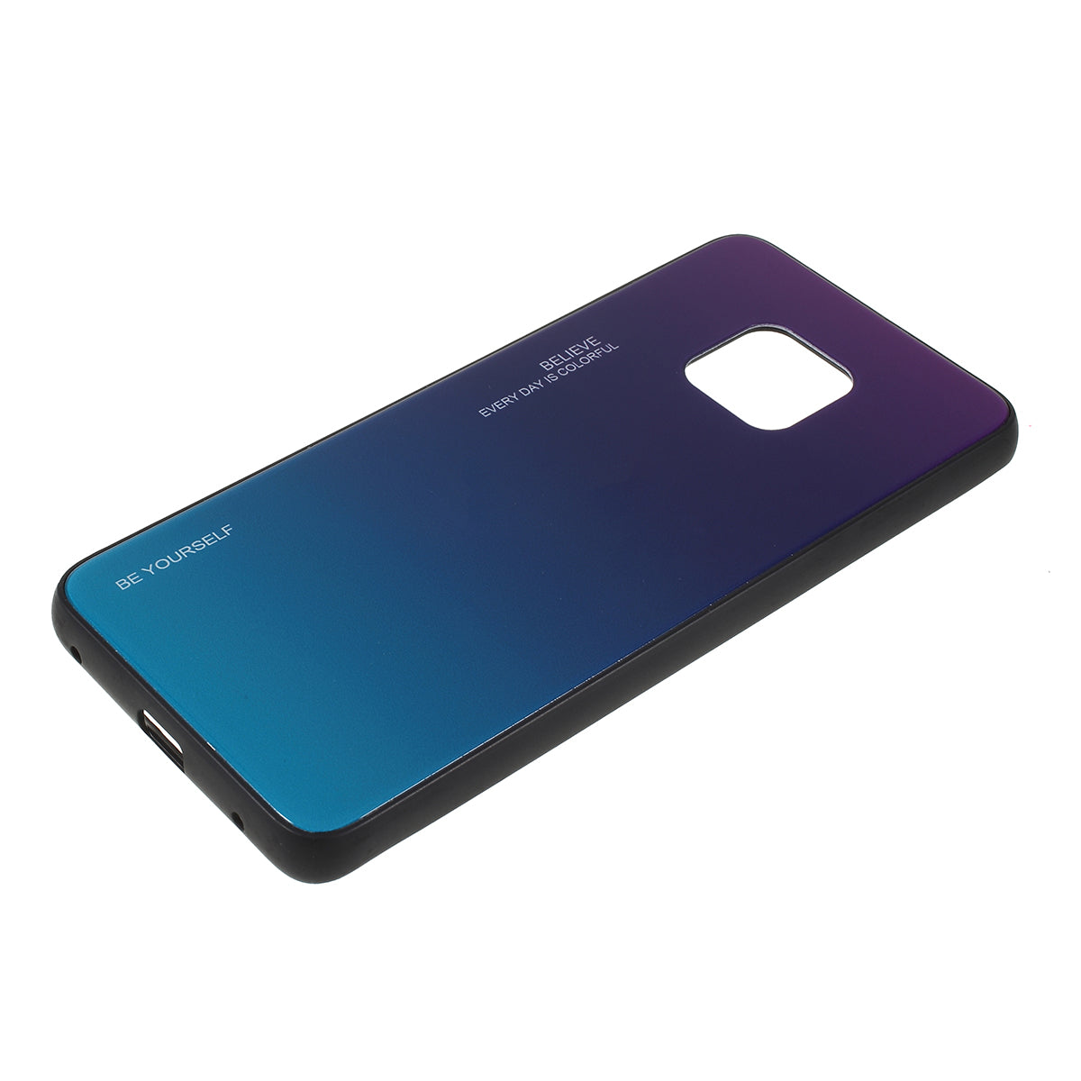 For Huawei Mate 20 Pro Gradient Color Glass + PC + TPU Hybrid Case