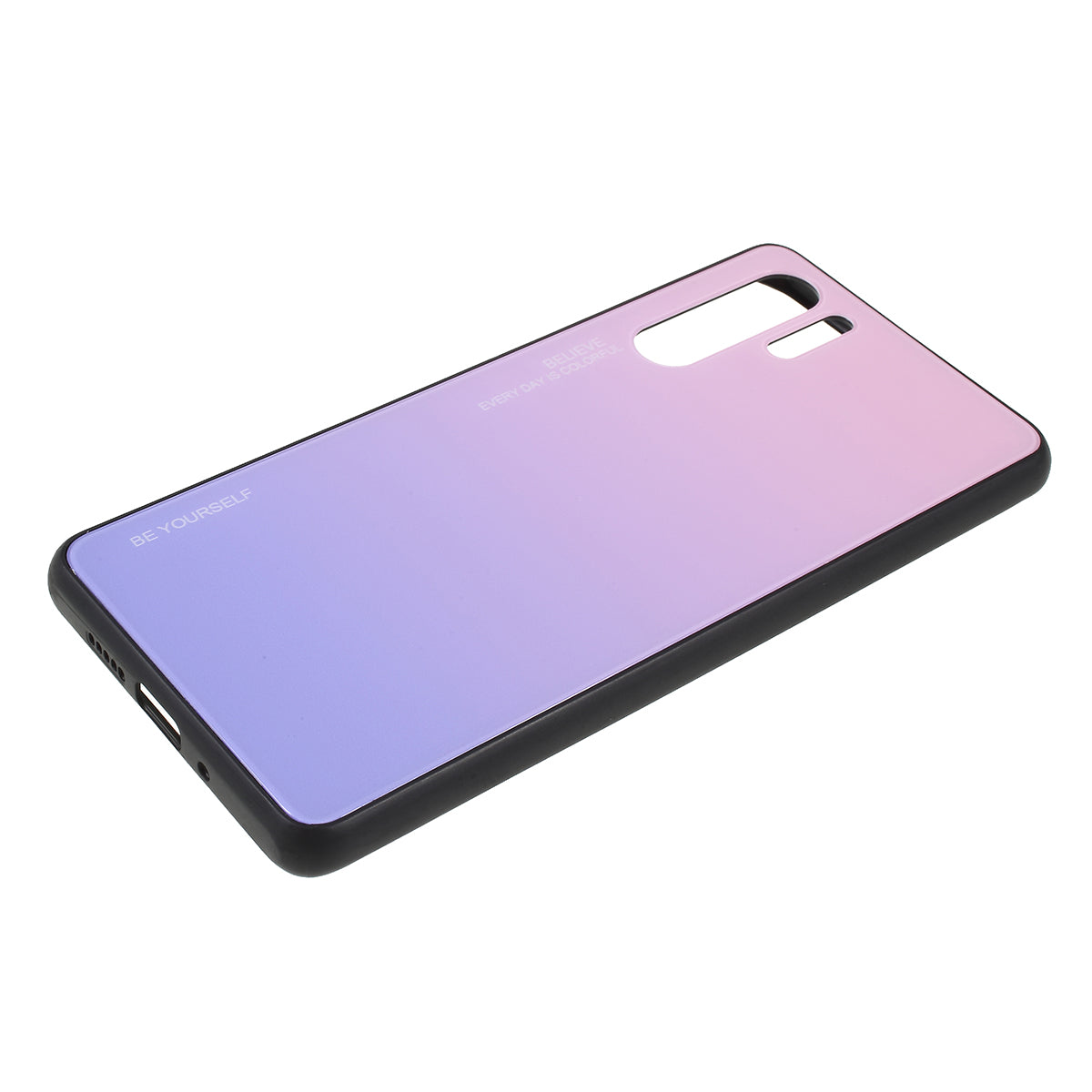 For Huawei P30 Pro Gradient Color Glass + PC + TPU Hybrid Case