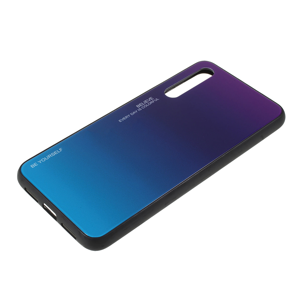 For Huawei P20 Pro Gradient Color Glass + PC + TPU Hybrid Mobile Phone Case