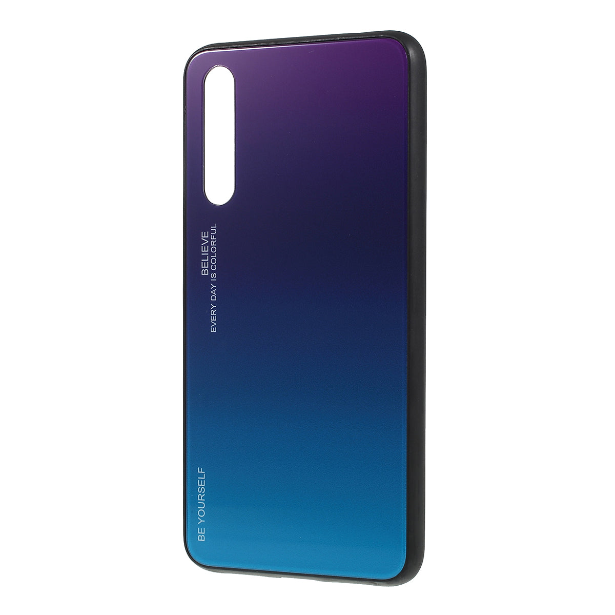 For Huawei P20 Pro Gradient Color Glass + PC + TPU Hybrid Mobile Phone Case