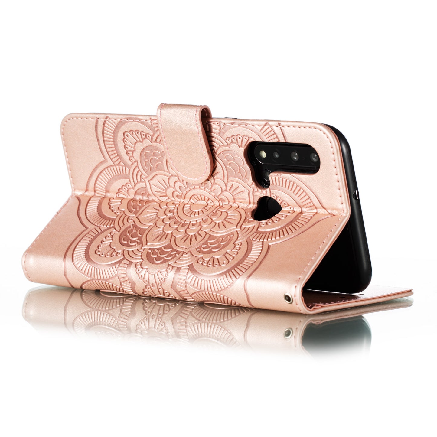 For Huawei P20 lite (2019) / nova 5i Imprint Mandala Flower Leather Wallet Shell