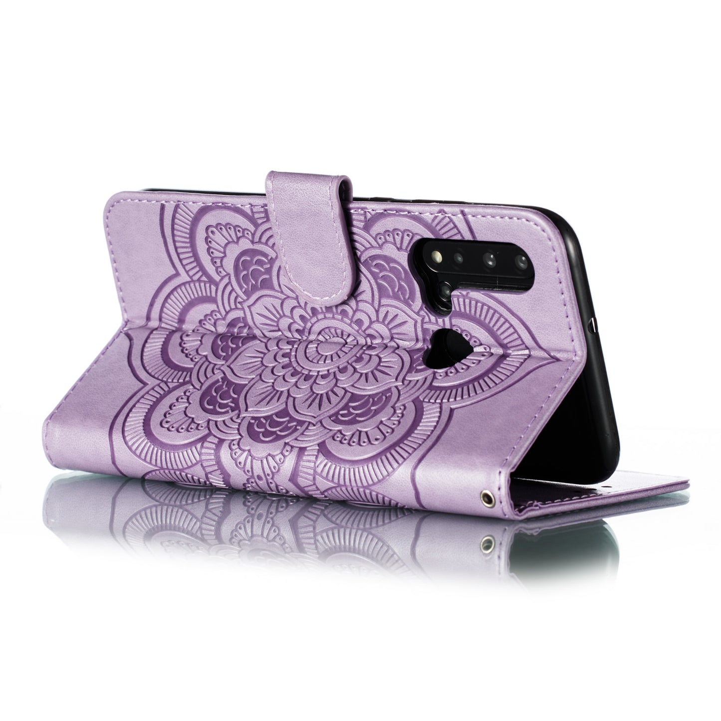 For Huawei P20 lite (2019) / nova 5i Imprint Mandala Flower Leather Wallet Shell