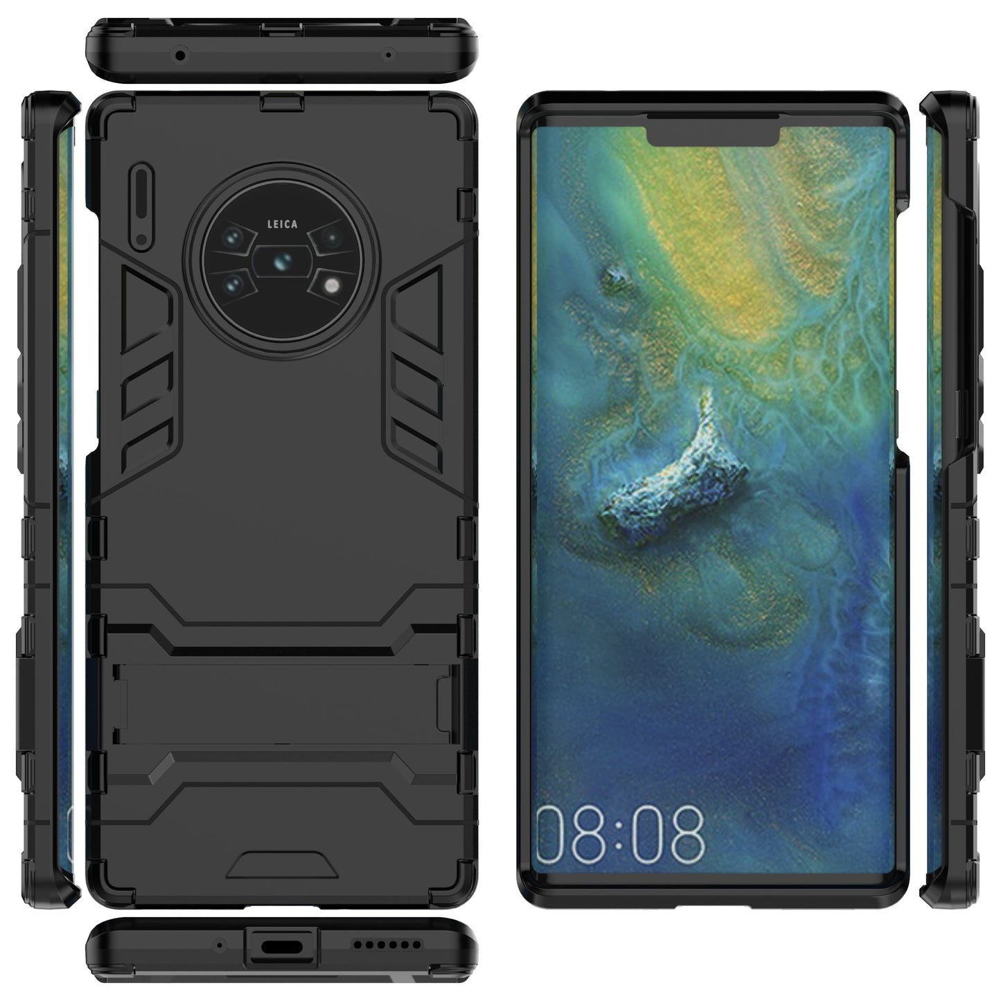 2-in-1 Plastic + TPU Combo Shell with Kickstand for Huawei Mate 30 Pro