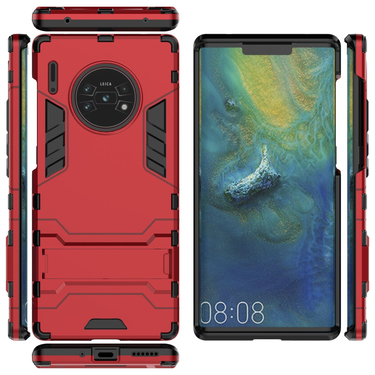 2-in-1 Plastic + TPU Combo Shell with Kickstand for Huawei Mate 30 Pro