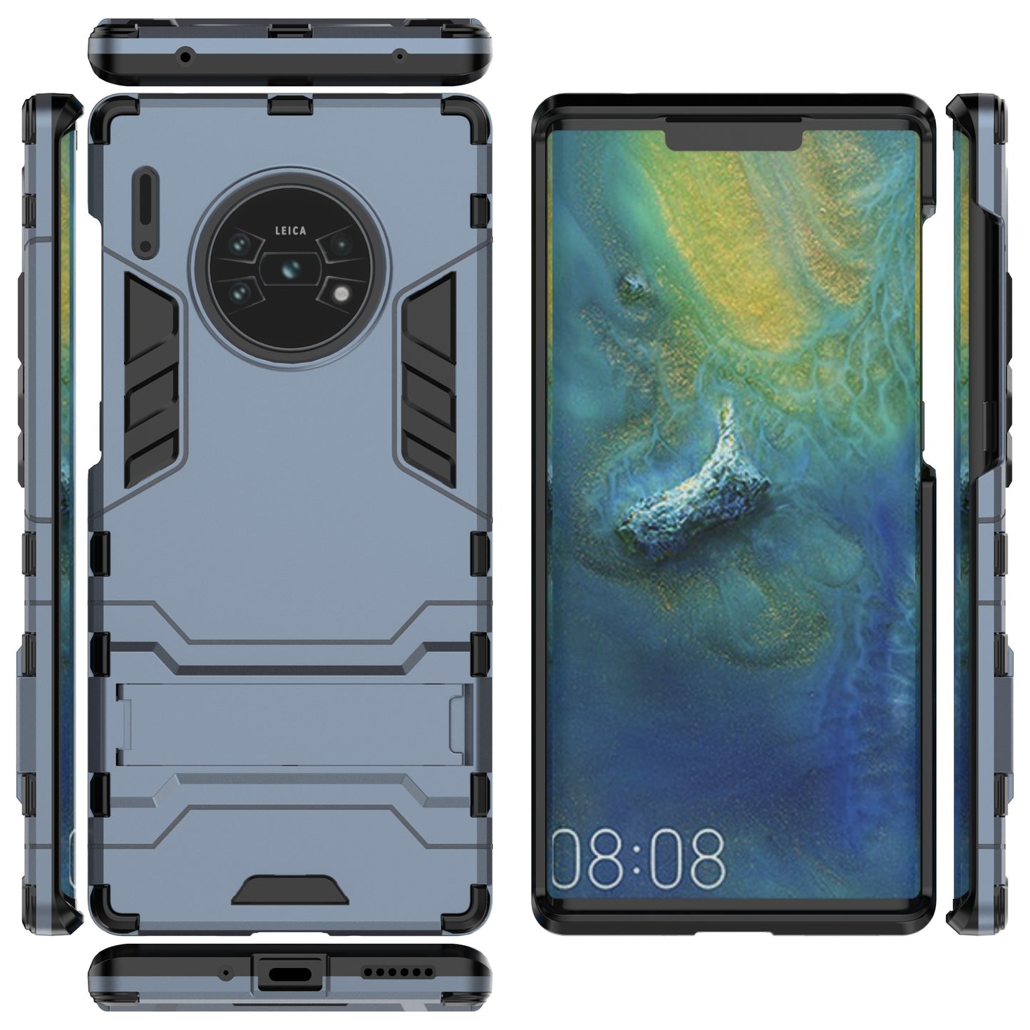 2-in-1 Plastic + TPU Combo Shell with Kickstand for Huawei Mate 30 Pro