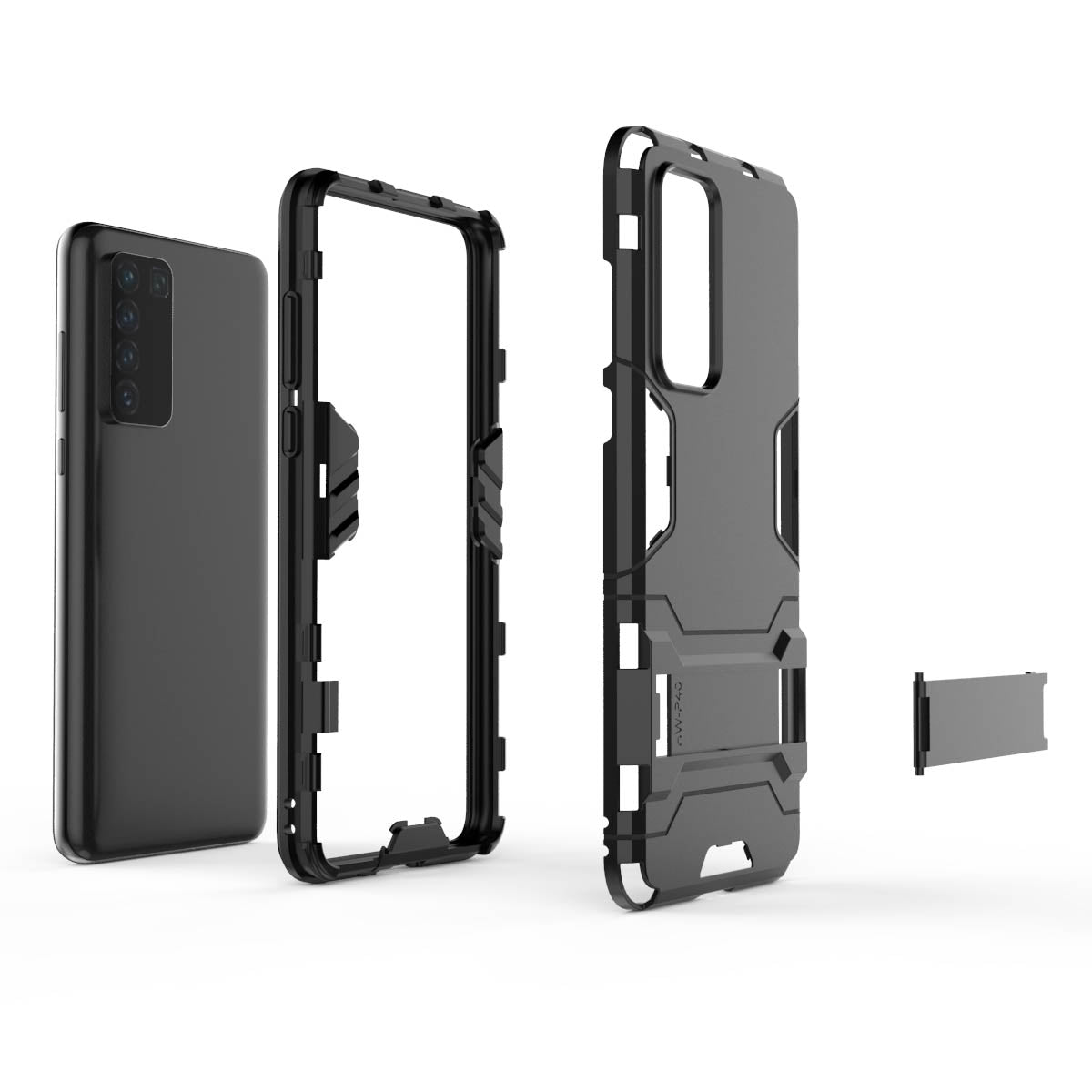 2-in-1 Plastic + TPU Phone Shell with Kickstand Cover for Huawei P40