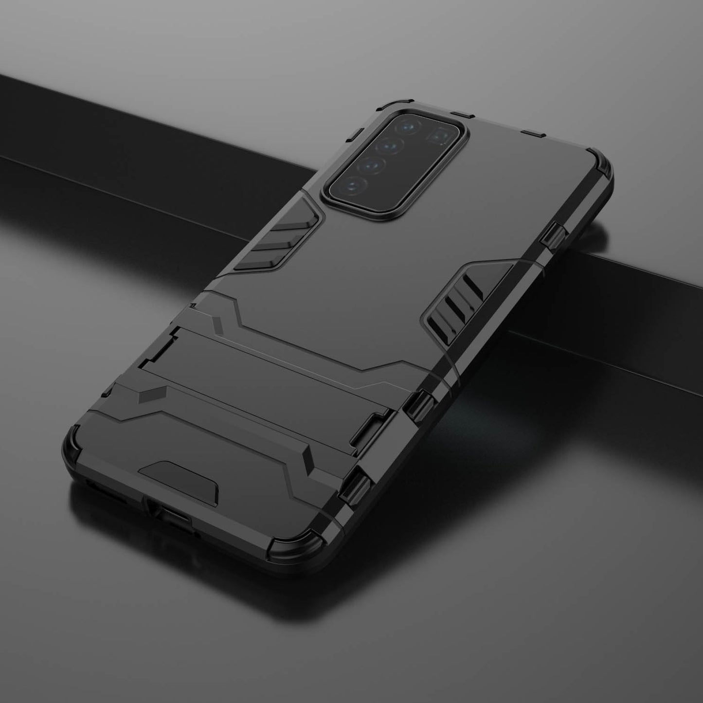 2-in-1 Plastic + TPU Phone Shell with Kickstand Cover for Huawei P40