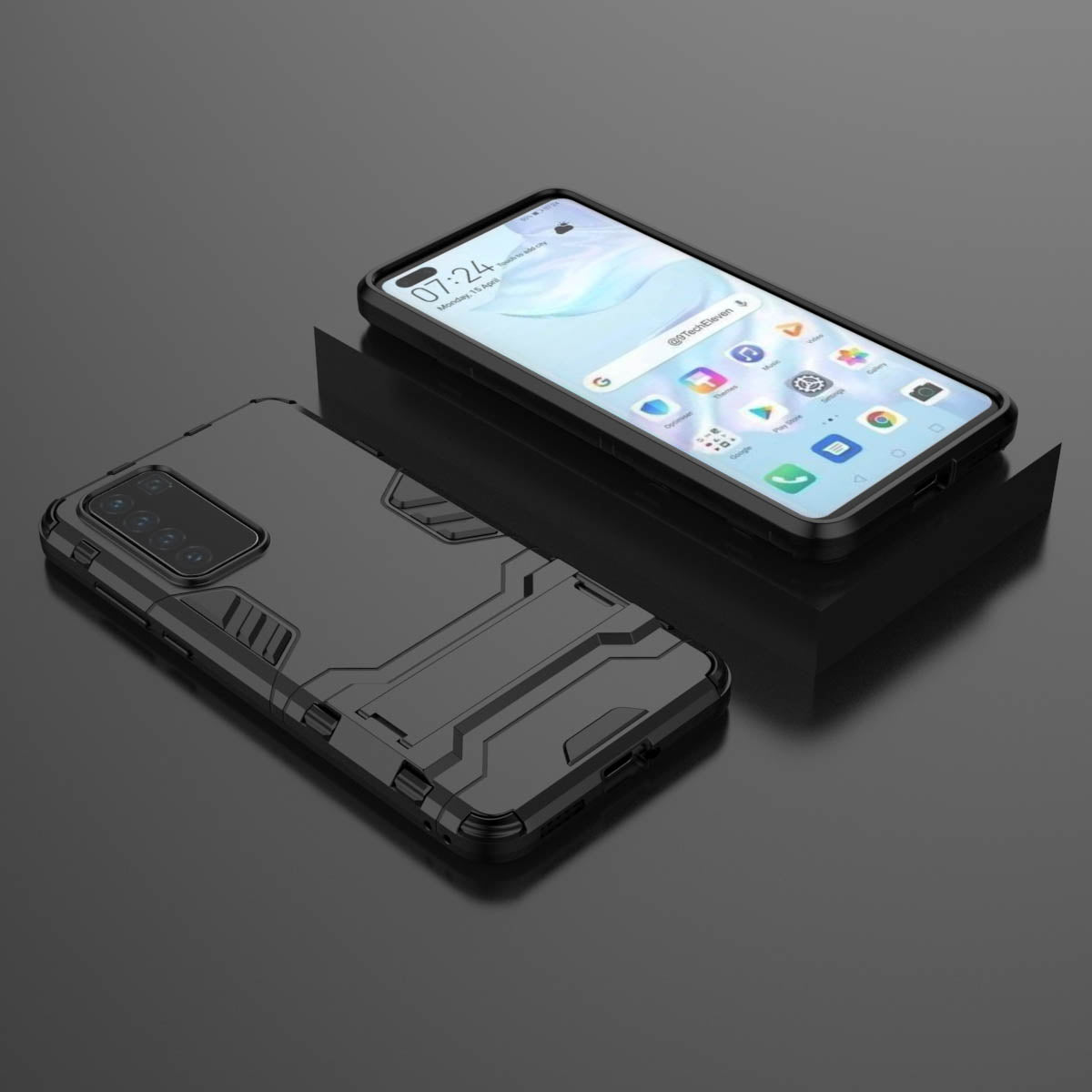 2-in-1 Plastic + TPU Phone Shell with Kickstand Cover for Huawei P40