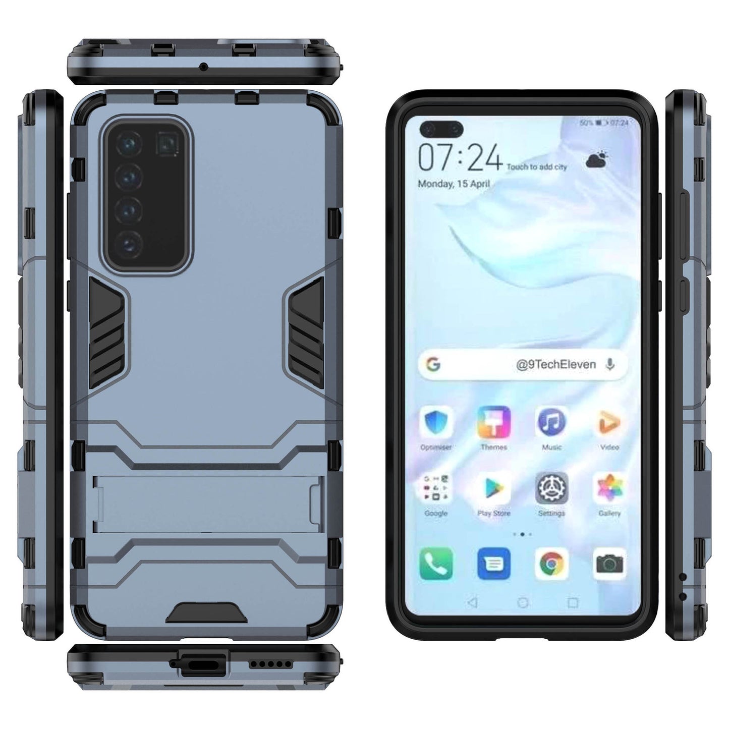 2-in-1 Plastic + TPU Phone Shell with Kickstand Cover for Huawei P40