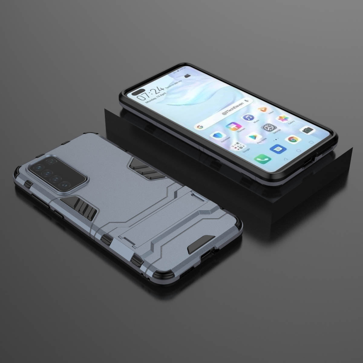 2-in-1 Plastic + TPU Phone Shell with Kickstand Cover for Huawei P40