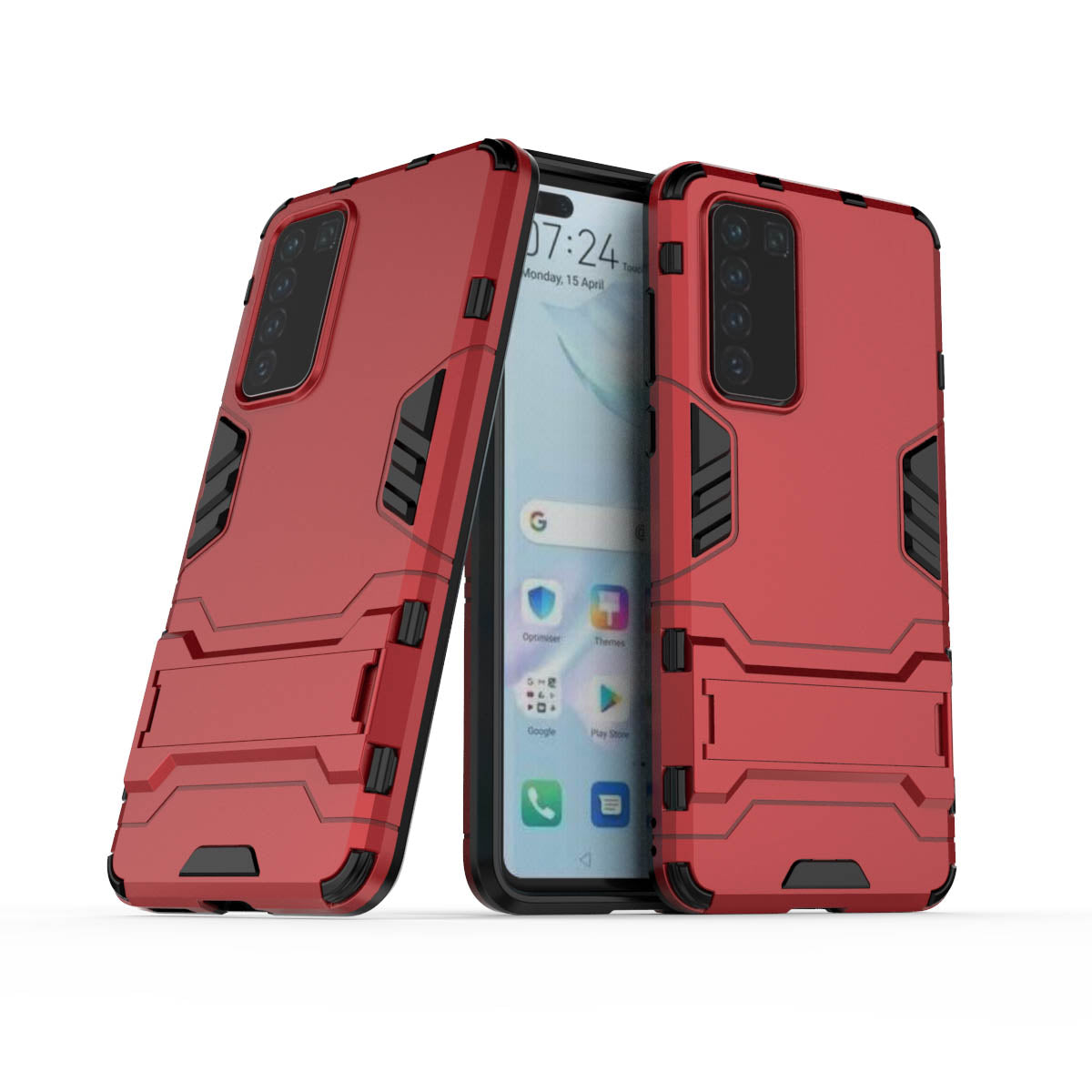 2-in-1 Plastic + TPU Phone Shell with Kickstand Cover for Huawei P40