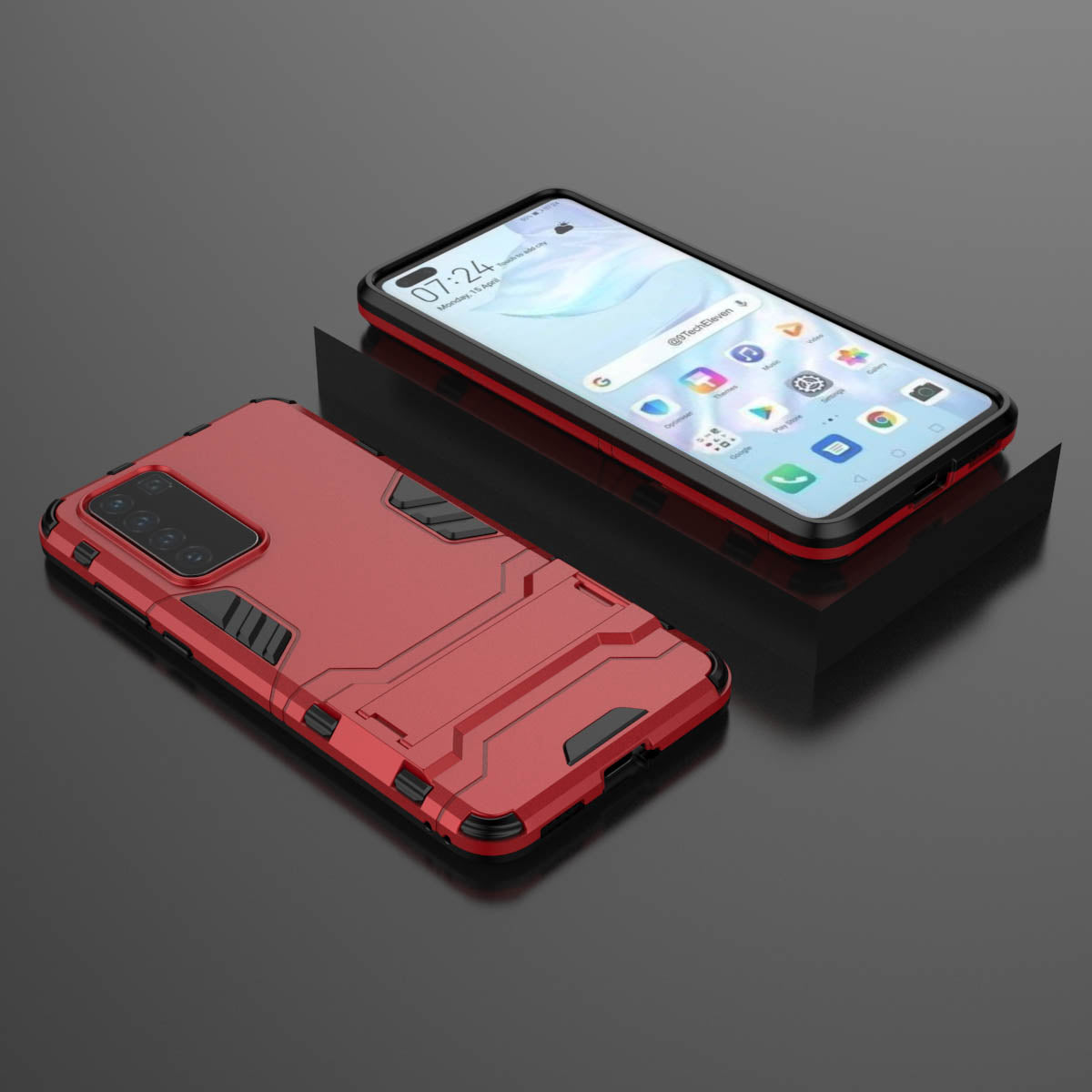2-in-1 Plastic + TPU Phone Shell with Kickstand Cover for Huawei P40