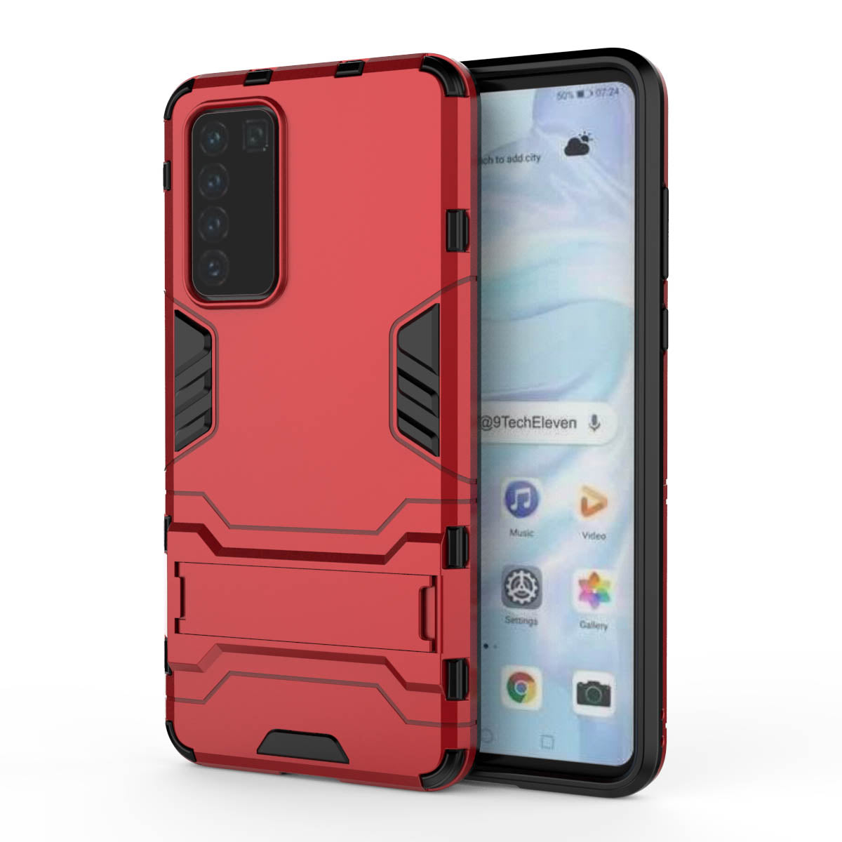 2-in-1 Plastic + TPU Phone Shell with Kickstand Cover for Huawei P40