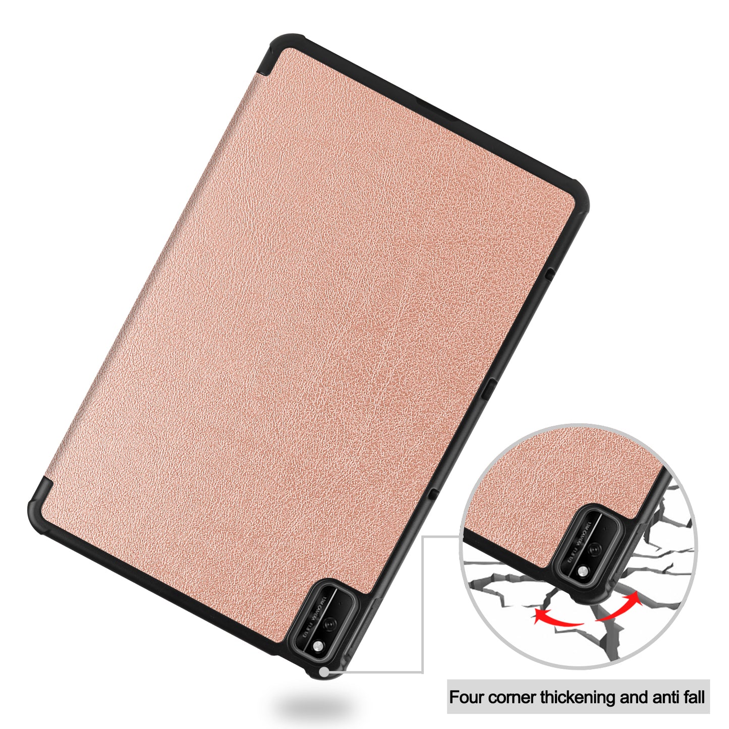 For Huawei MatePad 10.4 (2020)/(2022)/Honor V6 PU Leather Case Protective Shell Shockproof Three-fold Stand Tablet Cover