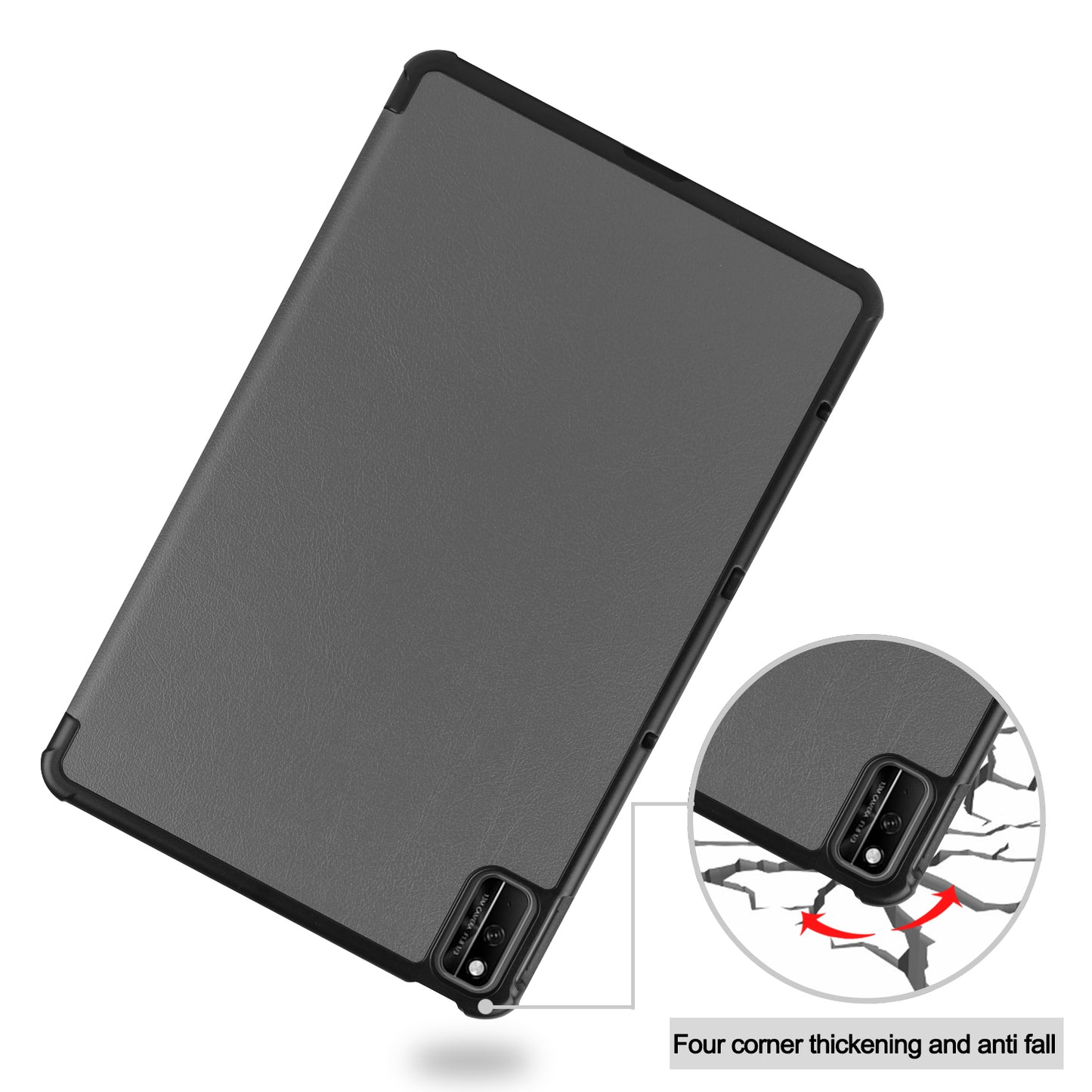 For Huawei MatePad 10.4 (2020)/(2022)/Honor V6 PU Leather Case Protective Shell Shockproof Three-fold Stand Tablet Cover