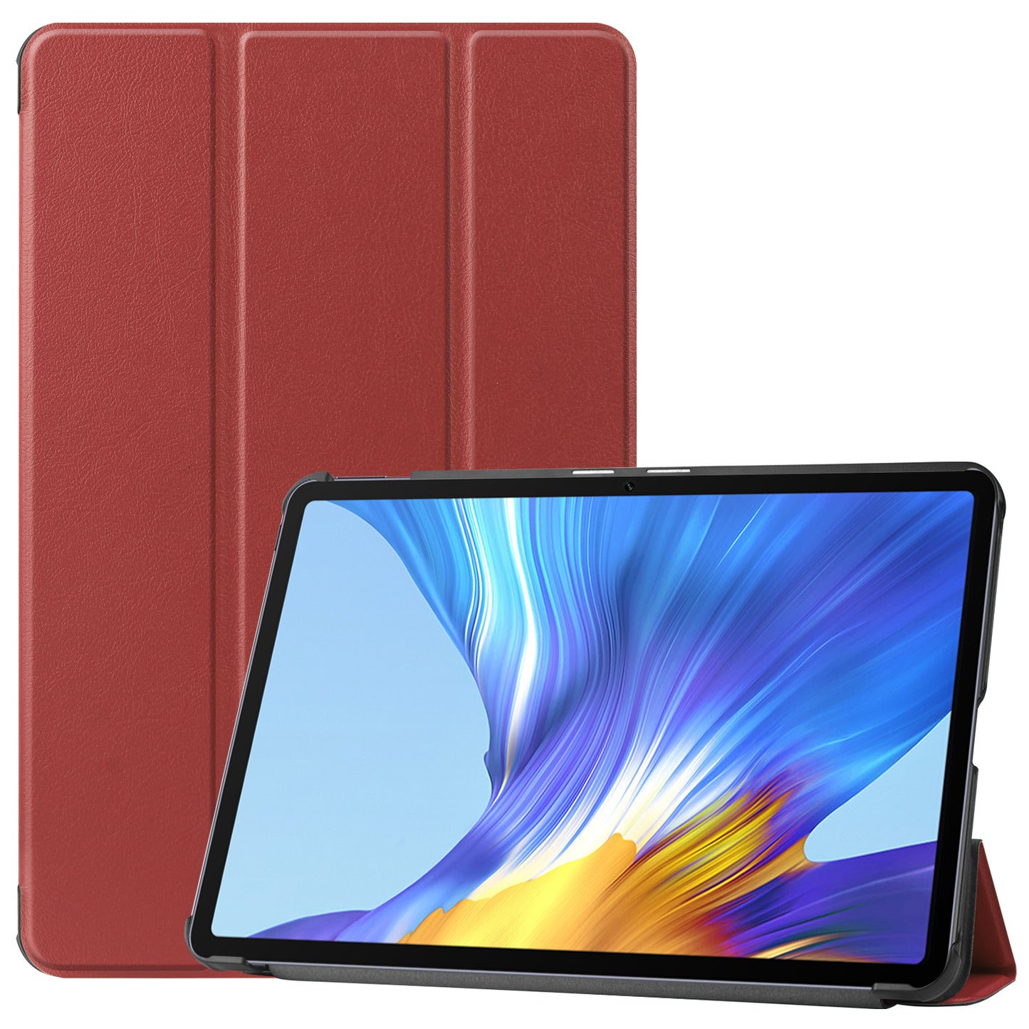 For Huawei MatePad 10.4 (2020)/(2022)/Honor V6 PU Leather Case Protective Shell Shockproof Three-fold Stand Tablet Cover