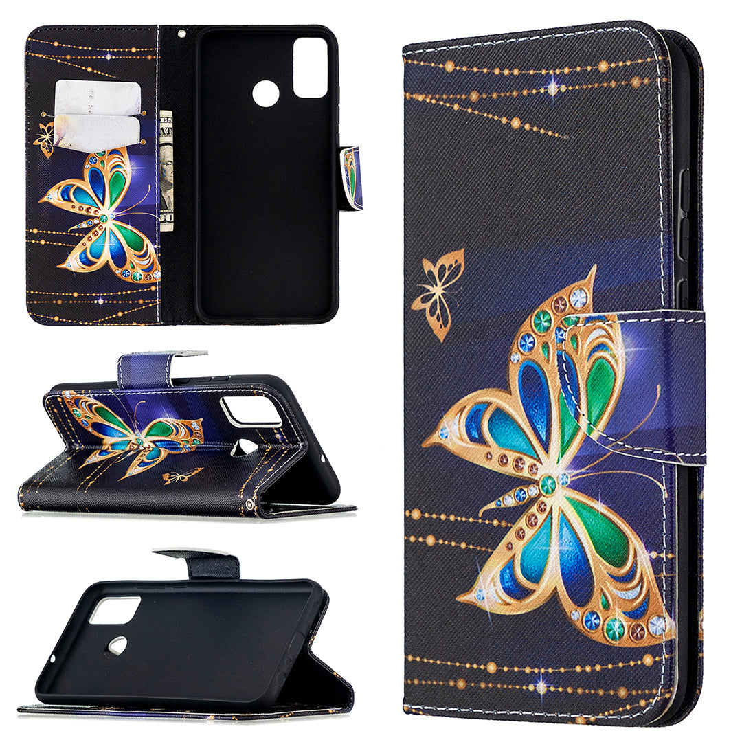 Pattern Printing Wallet Stand Leather Mobile Phone Shell for Honor 9X Lite