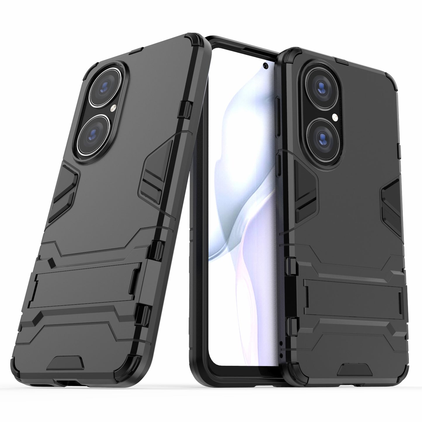 2 in 1 Full Protection Hybrid Phone Protector Cover Case with Kickstand Design for Huawei P50
