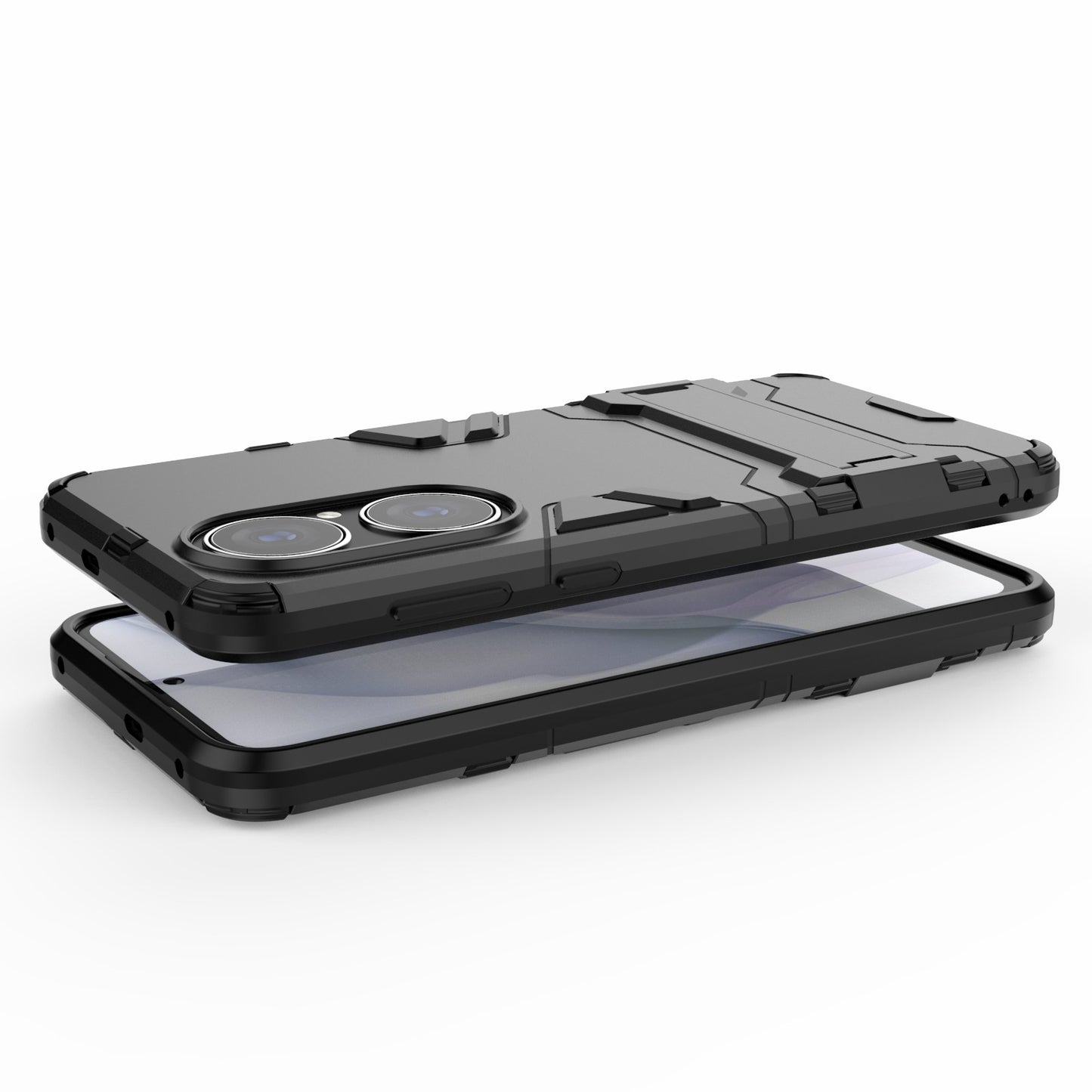 2 in 1 Full Protection Hybrid Phone Protector Cover Case with Kickstand Design for Huawei P50